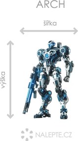 Ultra robot textilní prelepiteľná nálepka na stenu hárok 31 x 47 cm