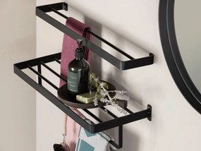 Nástenný vešiak na uteráky HANDY 60x12,5 cm, čierny