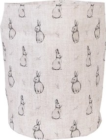 Béžový textilný košík na pečivo s králikom Bunny Buddies - Ø 15*16 cm