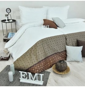 Obliečky Escala satén bielo-hnedé EMI, Štandardný set jednolôžko obsahuje 1x 140x200 + 1x 70x90