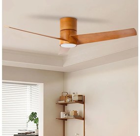 ZEVENTI - LED stropný ventilátor BARROSA LED/18W/230V Wi-Fi Tuya hnedá + DO