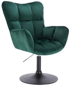 LuxuryForm DESIGN Otočné kreslo AURORA VELUR na čiernom tanieri - zelené
