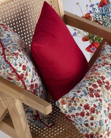 Sada 3 dekoračných vankúšov Red Popy Flower