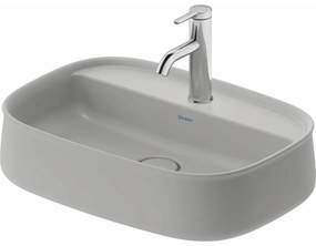 DURAVIT Zencha oválna umývadlová misa s otvorom, bez prepadu, 550 x 390 mm, saténovo šedá matná, s povrchom WonderGliss, 23745567711