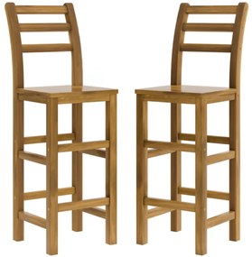 Casaria Barové stoličky OSLO s operadlami, 2ks, 40x36x110cm, prírodná hnedá