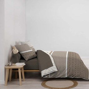 Hnedé bavlnené obliečky na dvojlôžko/predĺžené s plachtou/6-dielne 240x220 cm Pacha – douceur d'intérieur