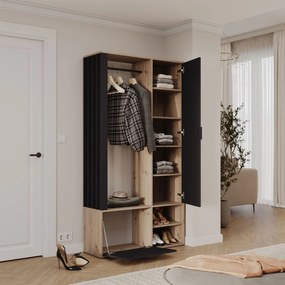 Predsieňová stena MIO 100 cm dub artisan + čierna