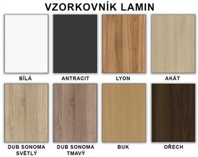 Nabytekmorava Sklápacia posteľ VS 3054 P - 200x90 cm farba lamina: Biela