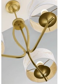Jupiter 2109 - Luster na tyči KASZMIR 3xE27/15W/230V biela/zlatá/mramorový dekor