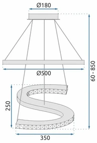 Toolight Toolight, LED závesné krištáľové svietidlo s diaľkovým ovládaním APP773-2CP, chrómová, OSW-05024