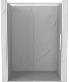 Mexen Rox, posuvné sprchové dvere 145 cm, 8mm číre sklo, biely profil, 8C2-145-000-20-00