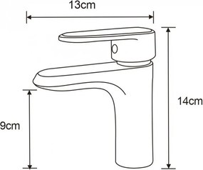 Mexen Alda, umývadlová batéria, zlatá lesklá, 746100-50