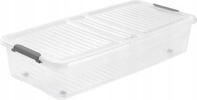 Úložný box s vekom a kolieskami pod posteľ, KEEEPER CLIPBOX LEO 33L, 77 x 38 x 16 cm