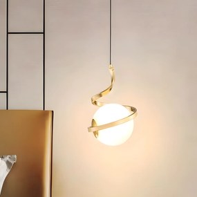 Toolight Toolight, LED závesné osvetlenie 1xE27, G020-CP, zlatá-biela, OSW-04314