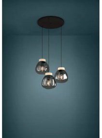 Eglo 390319 - Luster na lanku MAGACELA 3xE27/40W/230V dymová