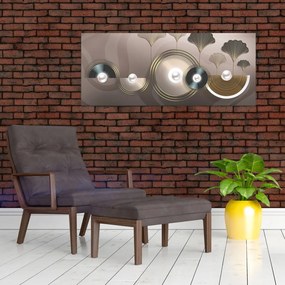 Obraz - Zlatohnedá abstrakcia (120x50 cm)