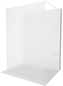 Mexen Kioto, priechodná sprchová zástena 120 x 200 cm, 8mm sklo námraza, 2x biela stabilizačná rozpera, 800-120-002-20-30