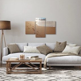 Obraz - stopy v piesku a more (90x60 cm)
