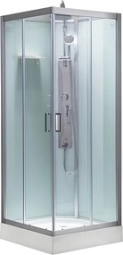 BPS-koupelny Hydromasážny box HYD-LI100, 90x90 cm, kartáčovaný chróm/transparent