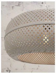 Biele bambusové závesné svietidlo Good&amp;Mojo Palawan, ⌀ 60 cm