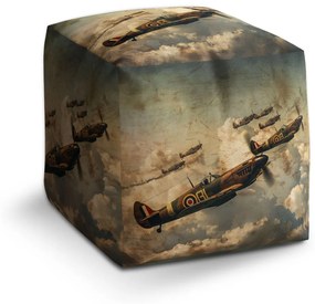 Sablio Taburet Cube Stíhačky Spitfire v leteckej bitke: 40x40x40 cm