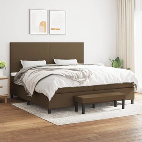 Boxspring posteľ s matracom tmavohnedá 200x200 cm látka 3136464