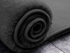 Obdĺžnikový plyšový koberec Rabbit v tmavosivej farbe Rozmer: 100x150 cm