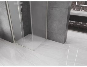 Mexen Velar, sprchový kút s posuvnými dverami 90 x 90 cm, 8mm sklo námraza, brúsená oceľ, 871-090-090-31-97