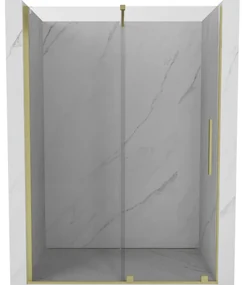 Mexen Velar, posuvné dvere do otvoru 150x200 cm, 8mm číre sklo, zlatá matná, 871-150-000-01-55