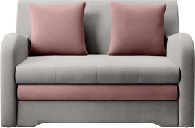 Ružová/svetlosivá zamatová rozkladacia pohovka 130 cm Ario – ELTAP