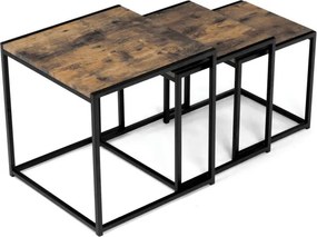 Sada 3 konferenčných stolíkov old wood AF-3003 OLW