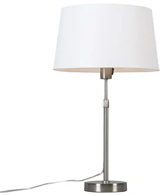 Stolná lampa z ocele s bielym tienidlom 35 cm nastaviteľná - Parte