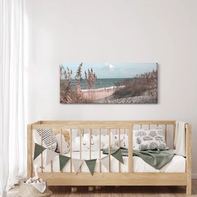 Obraz - Ružová pláž (120x50 cm)