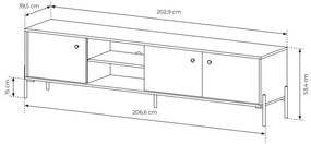 TV stolík/skrinka Scandia 203 3D (dub scandi + jedlička scandi). Vlastná spoľahlivá doprava až k Vám domov. 1071389