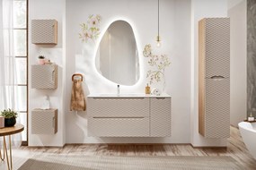 Závěsná koupelnová skříňka Ocean 30 cm dub olejovaný/béžová