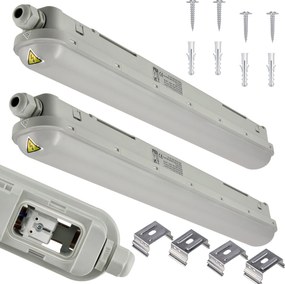 SADA 4 ks hermetických svietidiel PILA 60cm 18W 4000K 2000lm IP65