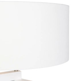 Stojaca lampa trojnožka biela drevo s bielym tienidlom 50 cm - Puros