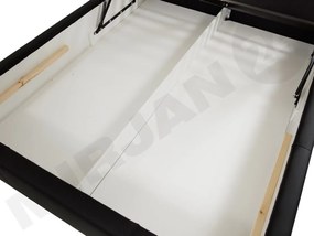 Kontinentálna posteľ Enoa, Rozmer postele: 160x200, Dostupné poťahy: ekokoža Soft 011 (čierna)