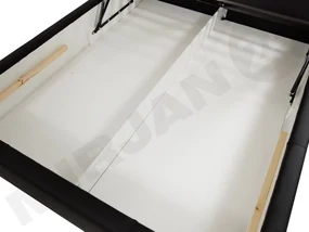 Kontinentálna posteľ Enoa, Rozmer postele: 180x200, Dostupné poťahy: ekokoža Soft 011 (čierna)
