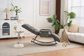 Hojdacie kreslo s 5-stupňovým nastavením, polstrované, šedé