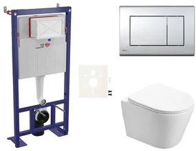 Cenovo zvýhodnený závesný WC set SAT do ľahkých stien / predstenová montáž + WC SAT Infinitio SIKOSSIN21, 1 ks