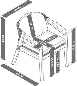 Pohodlné záhradné kreslo s textilným výpletom