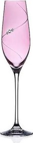 VÝPREDAJ Diamante Silhouette Pink poháre na sekt 210 ml