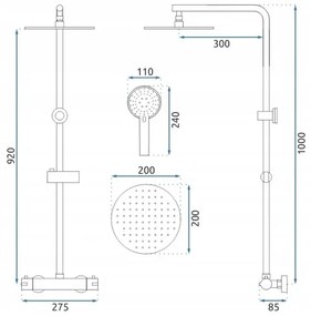REA-P8413 - Sprchová súprava s termostatickou batériou BLISS v brúsenom zlate