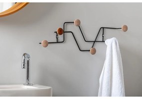 Čierny kovový nástenný vešiak Zig Zag - PT LIVING