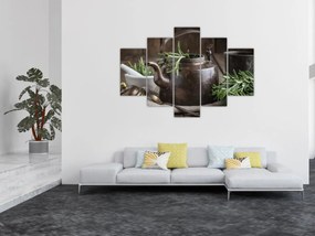 Obraz - Kanvička s rozmarínom (150x105 cm)