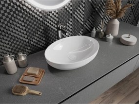 Mexen Cornelia, umývadlo na dosku 50x36 cm, biela lesklá, 21885000