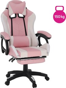 Kancelárske kreslo Juventa (s RGB LED osvietením) (ružová + biela). Vlastná spoľahlivá doprava až k Vám domov. 1040137