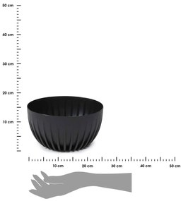 PLASTOVÝ KVETINÁČ STRIPPED ECO 14X24 CM ČIERNA