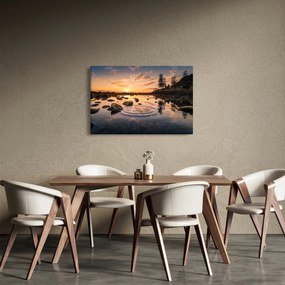 Obraz vodnej hladiny pri západe slnka (90x60 cm)